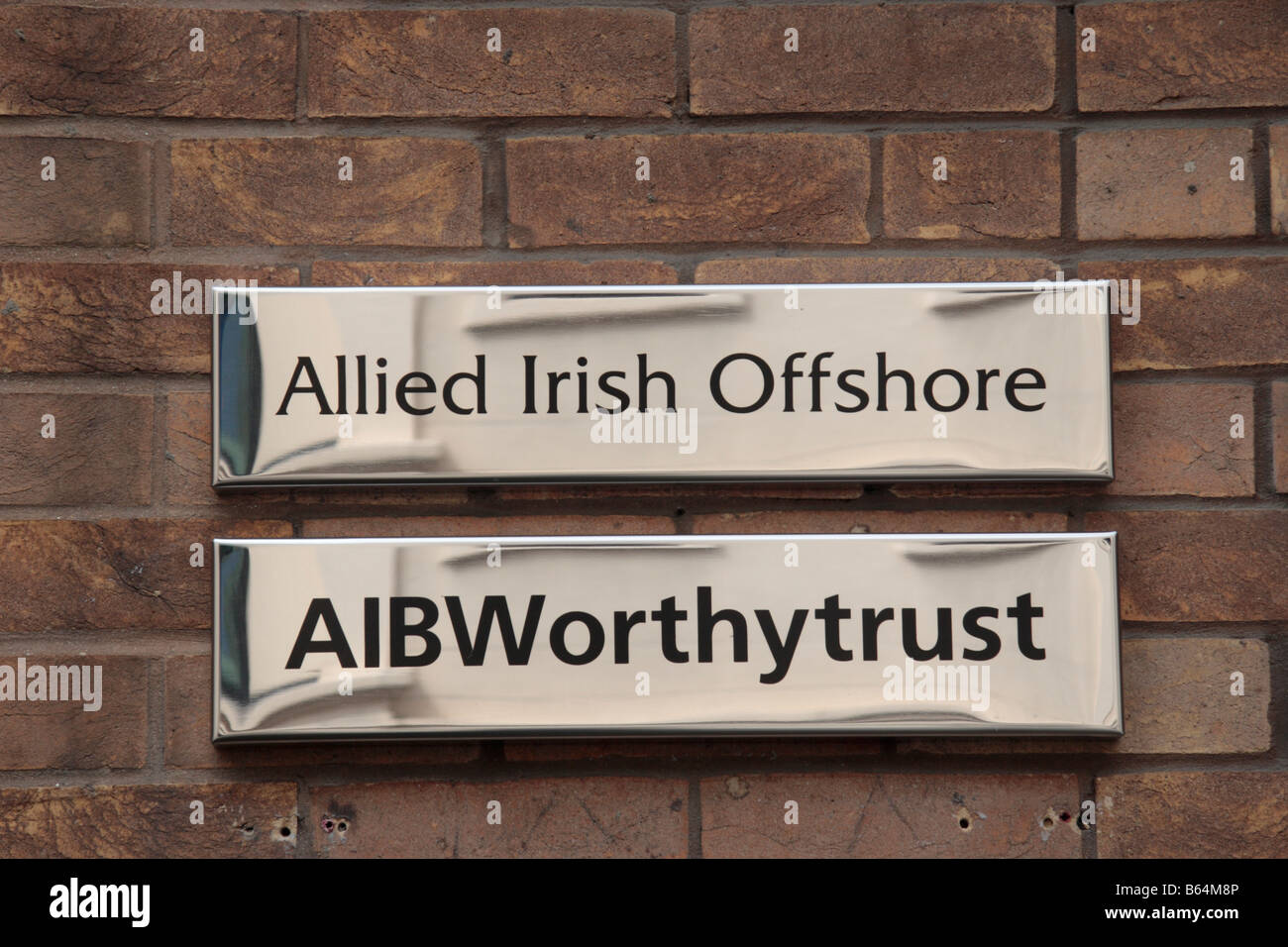Allied Irish Bank office offshore in Jersey nelle isole del Canale della Manica Foto Stock