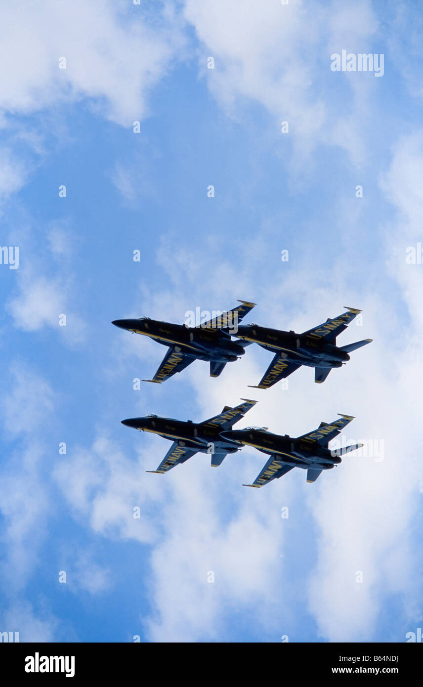 Aerei militari,US Navy Blue Angels flying team, in volo Foto Stock