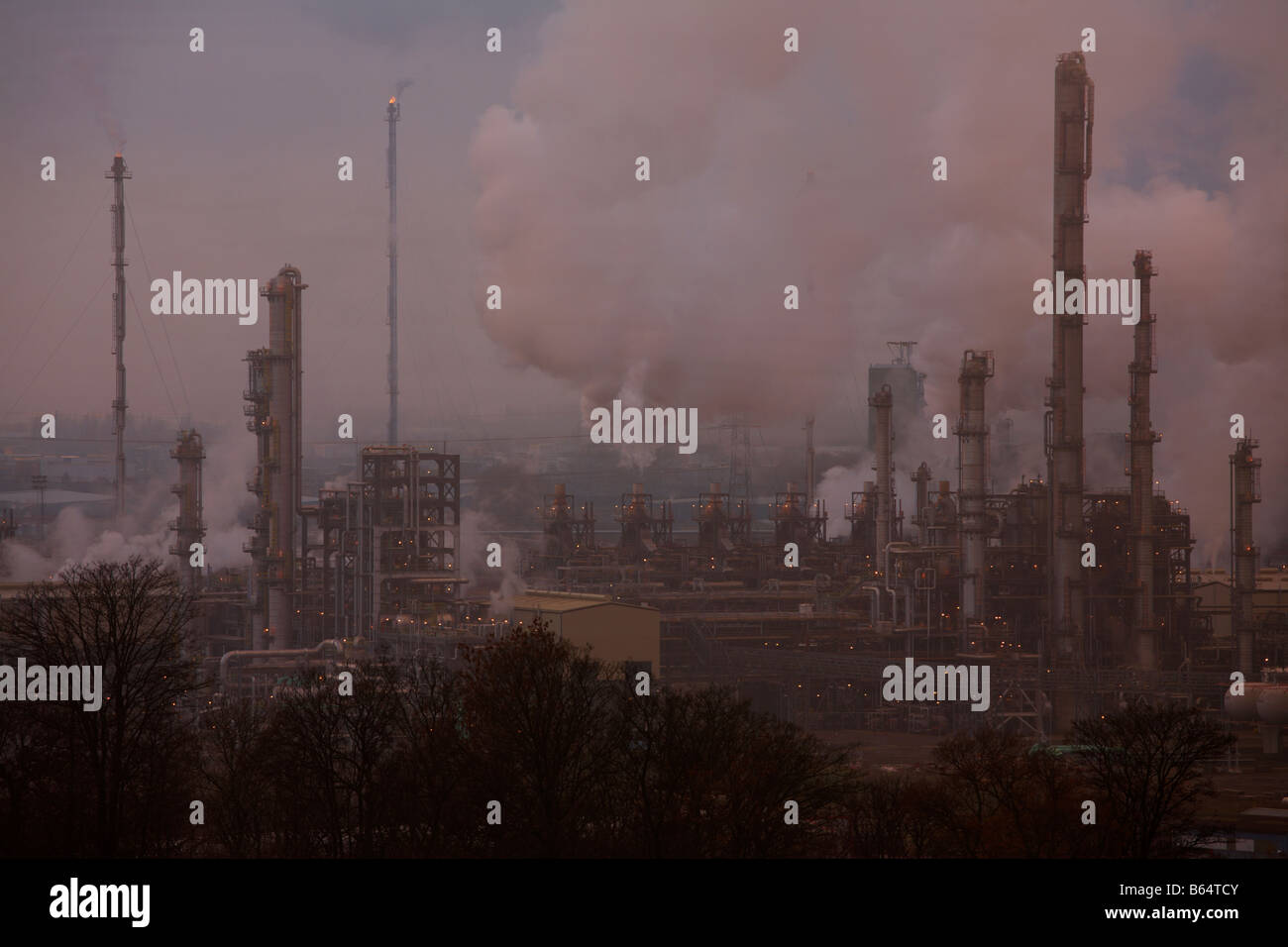 Negli impianti petrolchimici, Grangemouth, Scozia Foto Stock