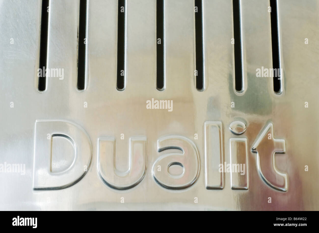 Tostapane Dualit logo in acciaio inossidabile Foto Stock