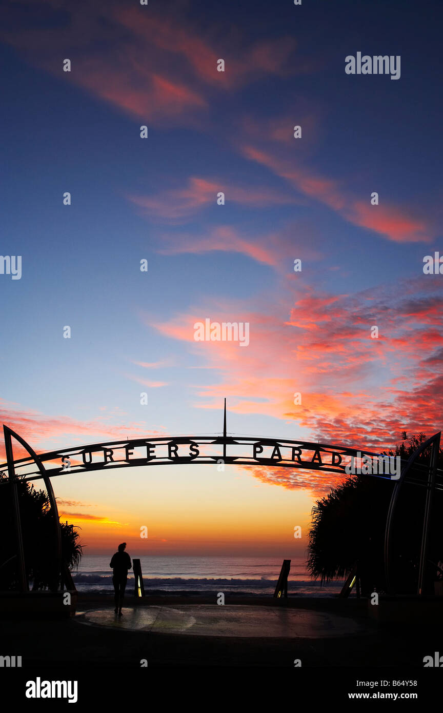 Sunrise Surfers Paradise Gold Coast di Queensland in Australia Foto Stock