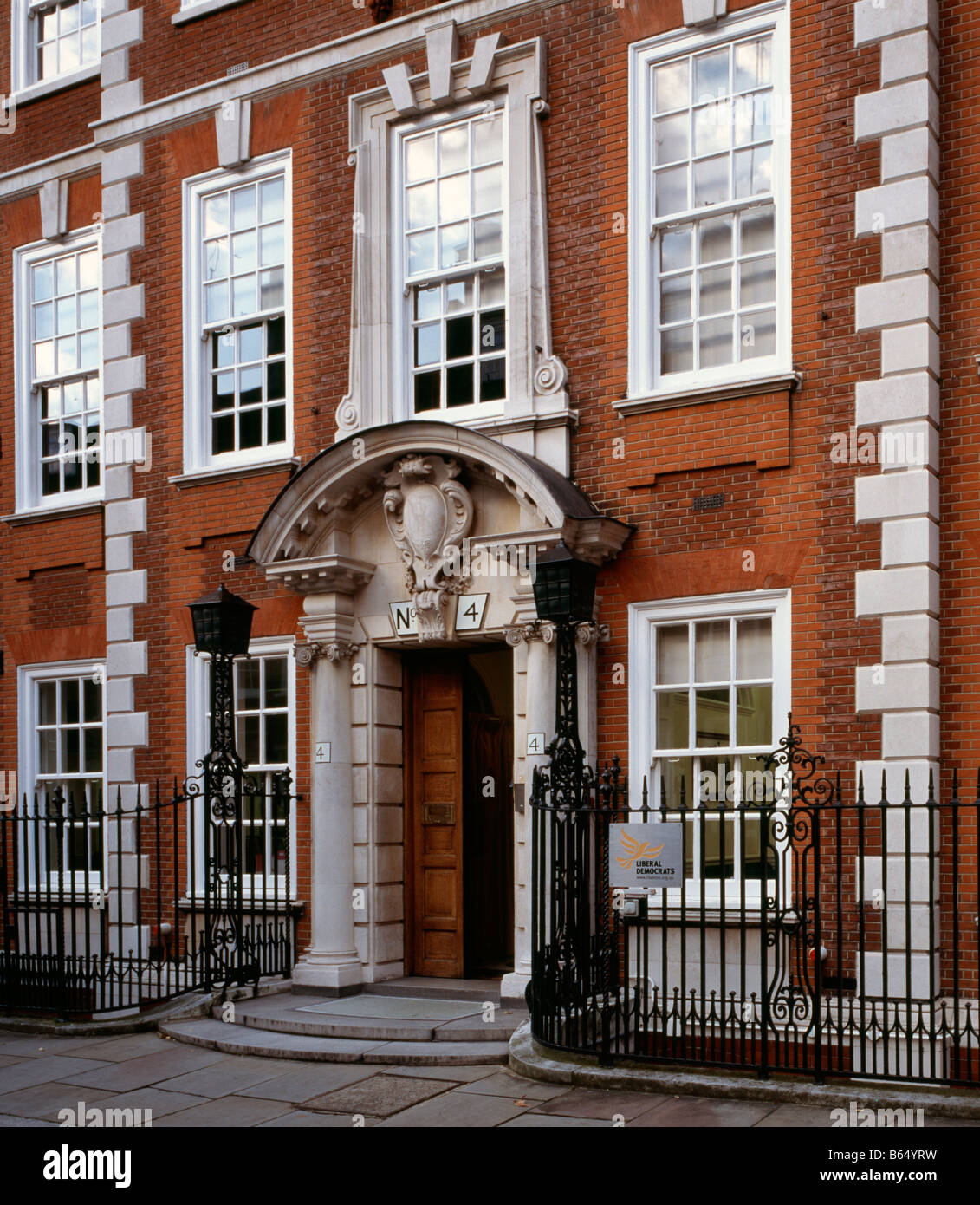 I liberali democratici HQ. 4 Cowley Street, Westminster, Londra, Inghilterra, Regno Unito. Foto Stock