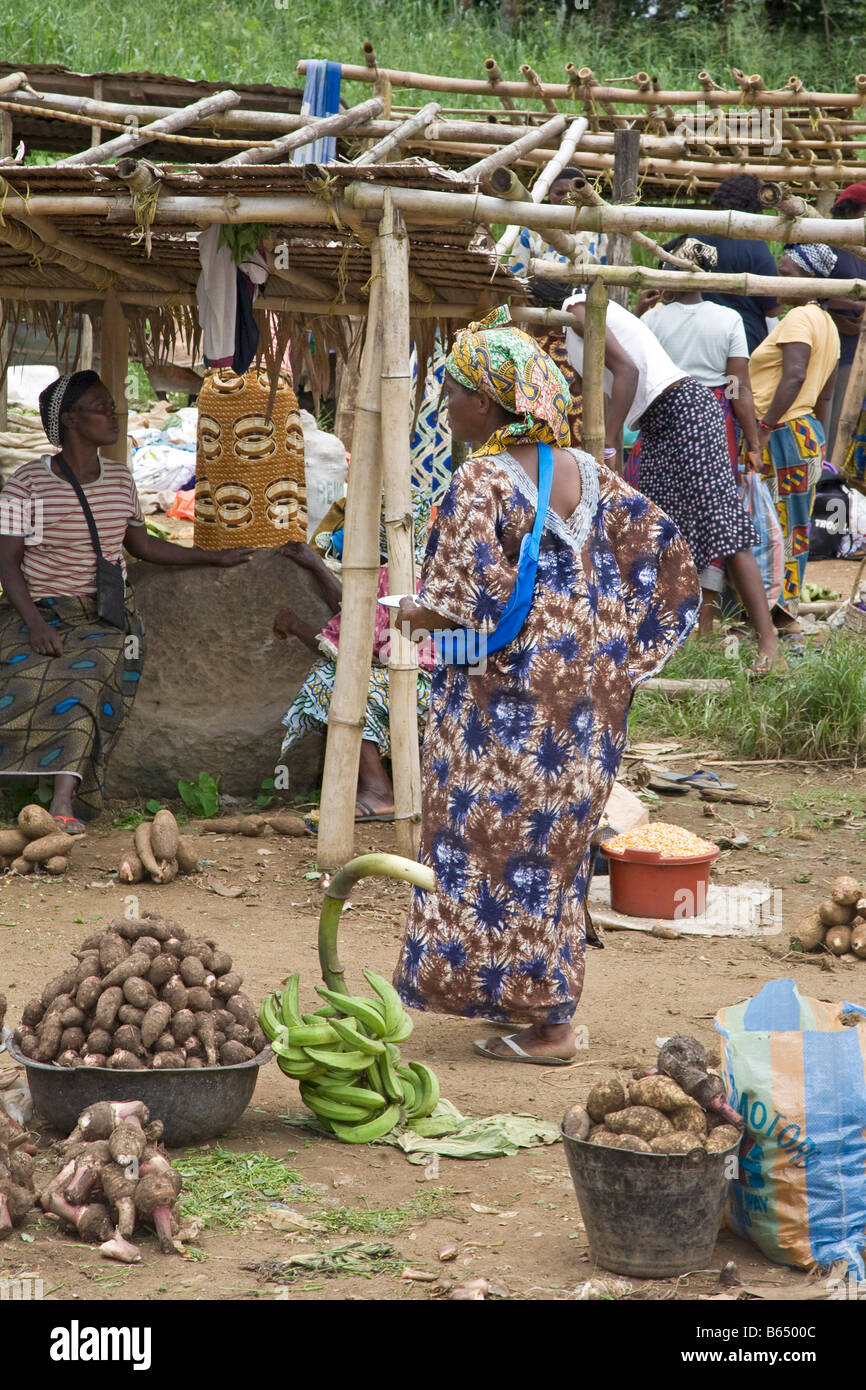 Mercato rurale Douala Camerun Africa Foto Stock