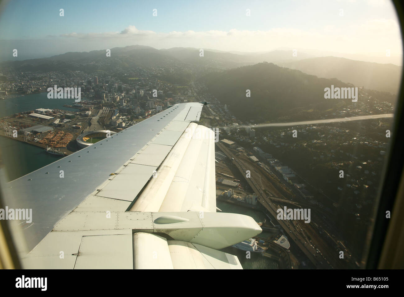 Volare a Wellington nuova zelanda Foto Stock