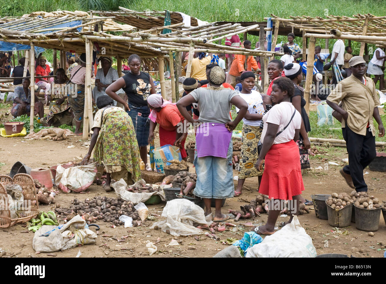 Mercato rurale Douala Camerun Africa Foto Stock