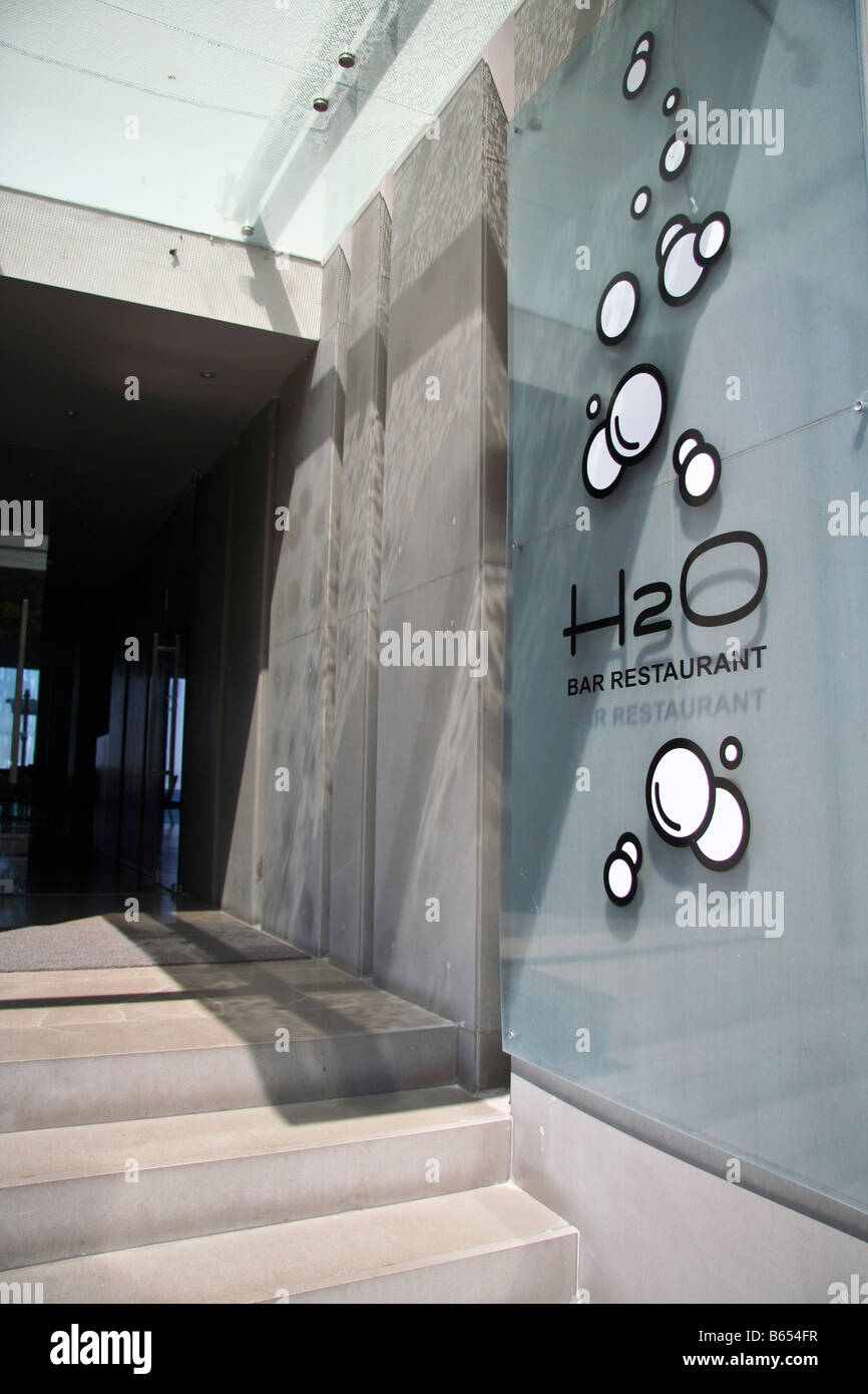 Ingresso alla H20 hotel sull'isola greca di Kos Foto Stock