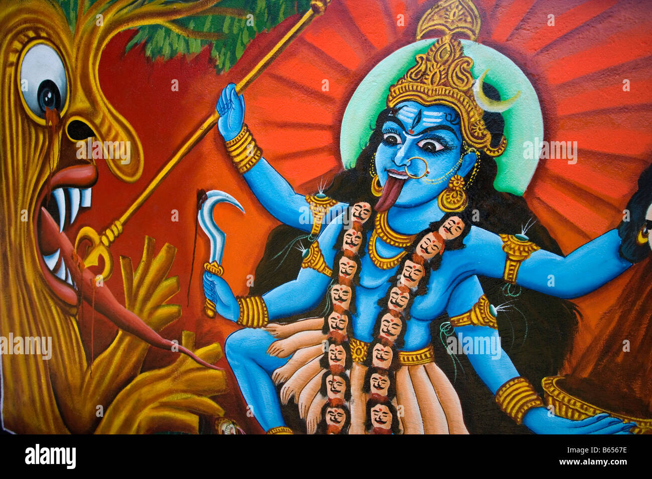 India, vicino a Hyderabad, Andhra Pradesh, Campagna nei pressi di Nalgonda, Tempio arte Foto Stock