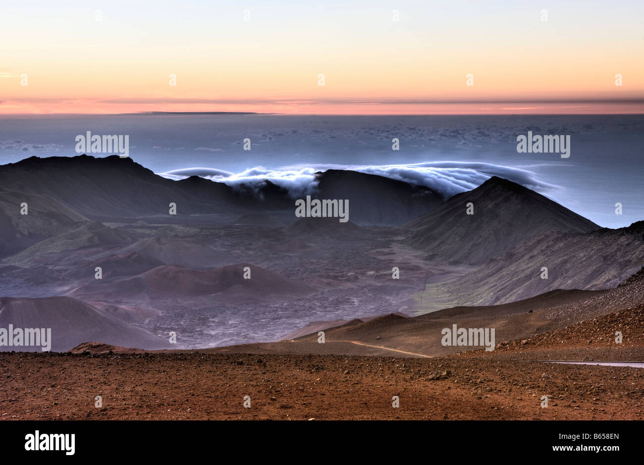 Sunrise al Cratere Haleakala Maui Hawaii USA Foto Stock