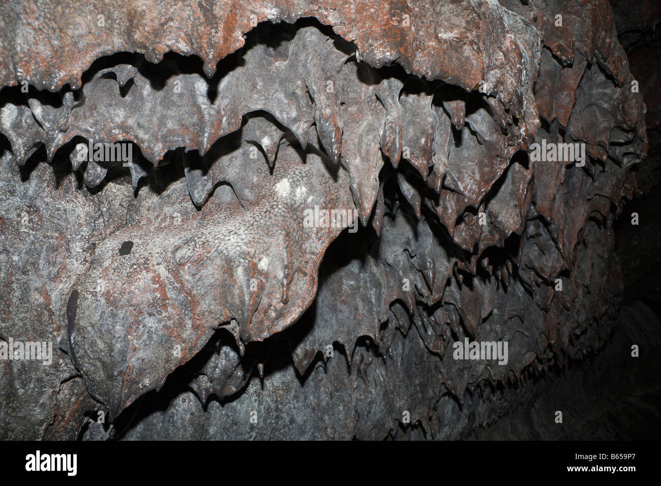 Portugese più grande Grotta Vulcanica Gruta das Torres isola Pico Azzorre Portogallo Foto Stock