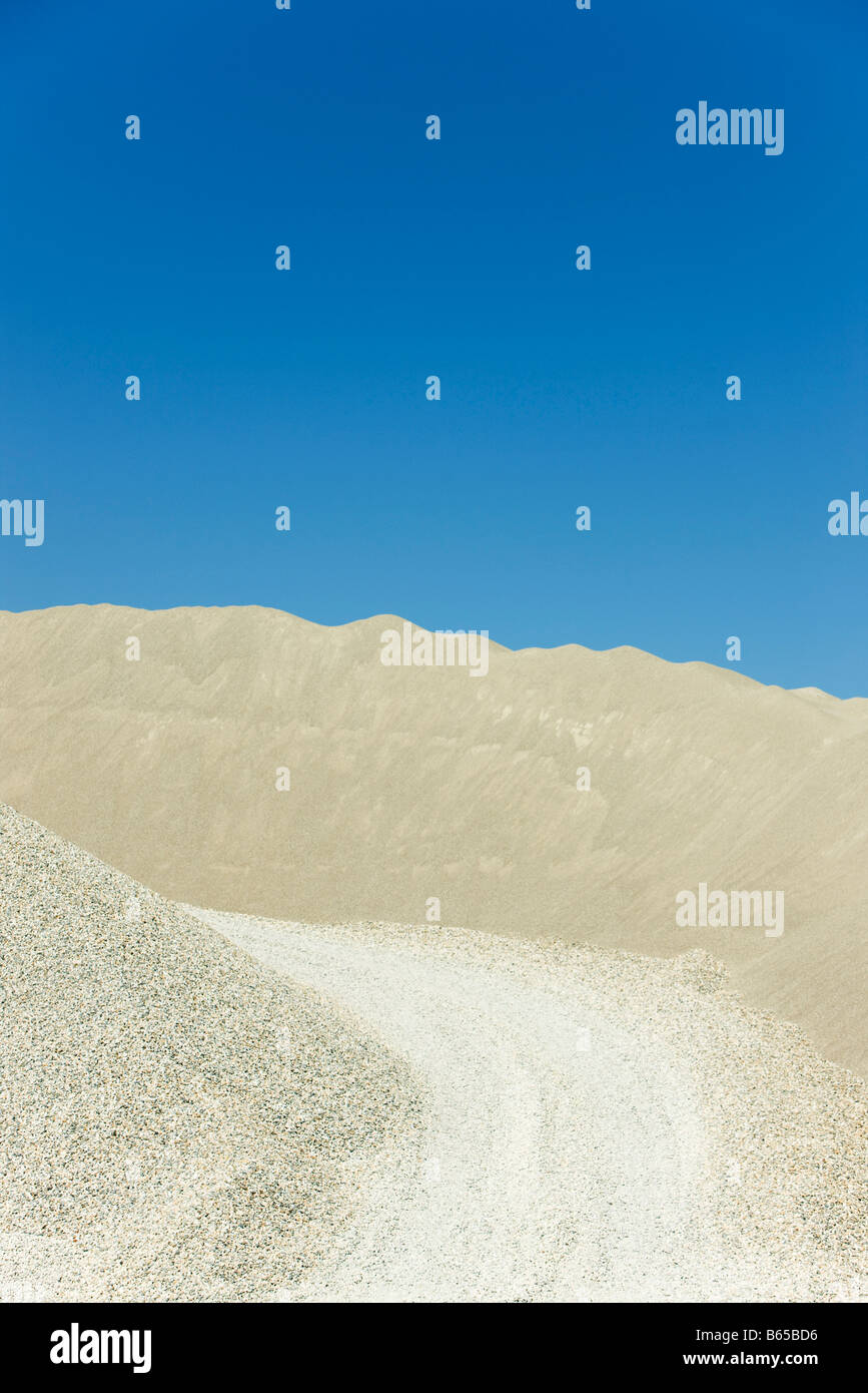 Strada di ghiaia in cava Foto Stock