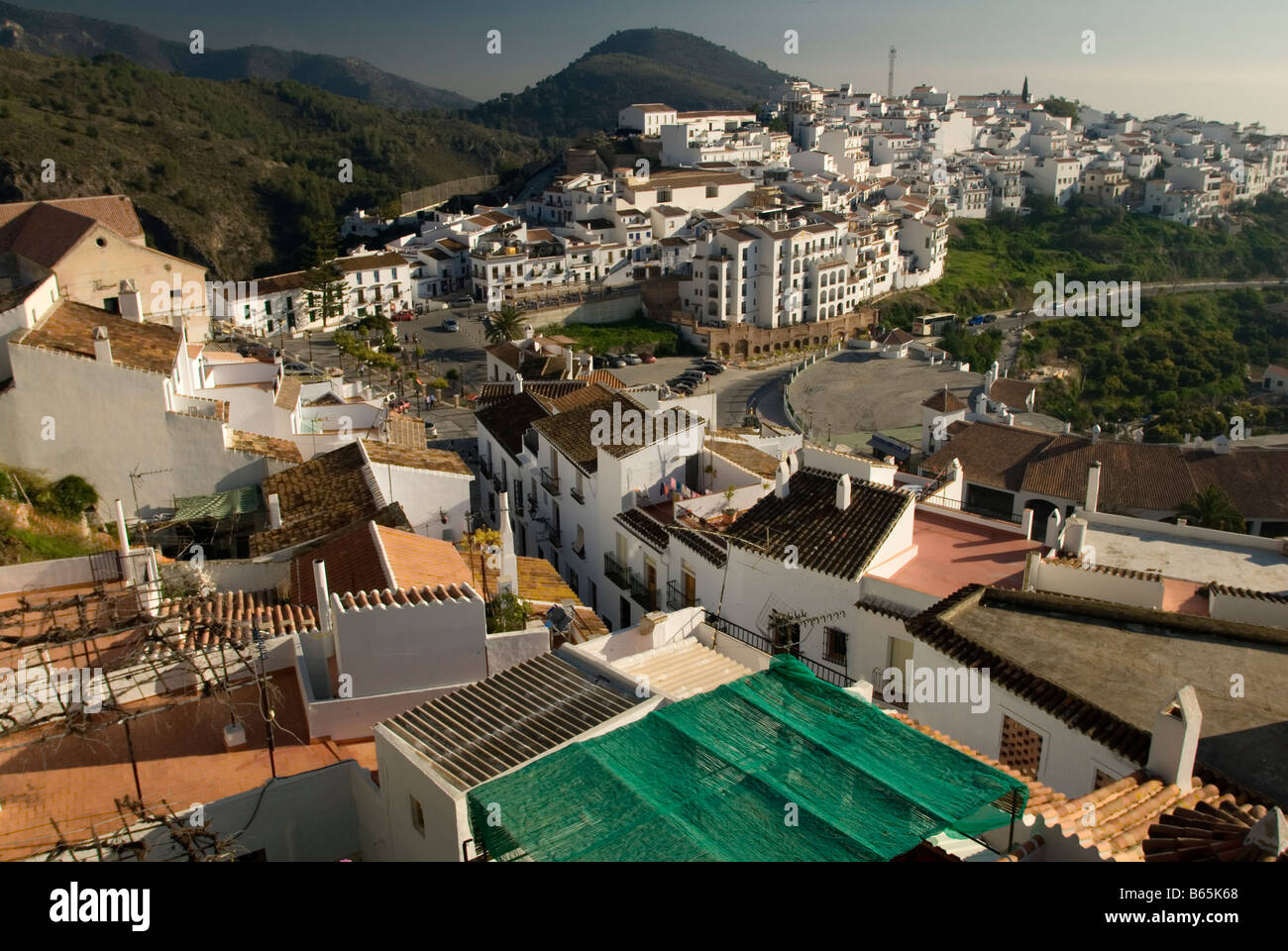 Tetti di Frigiliana, Spagna Foto Stock