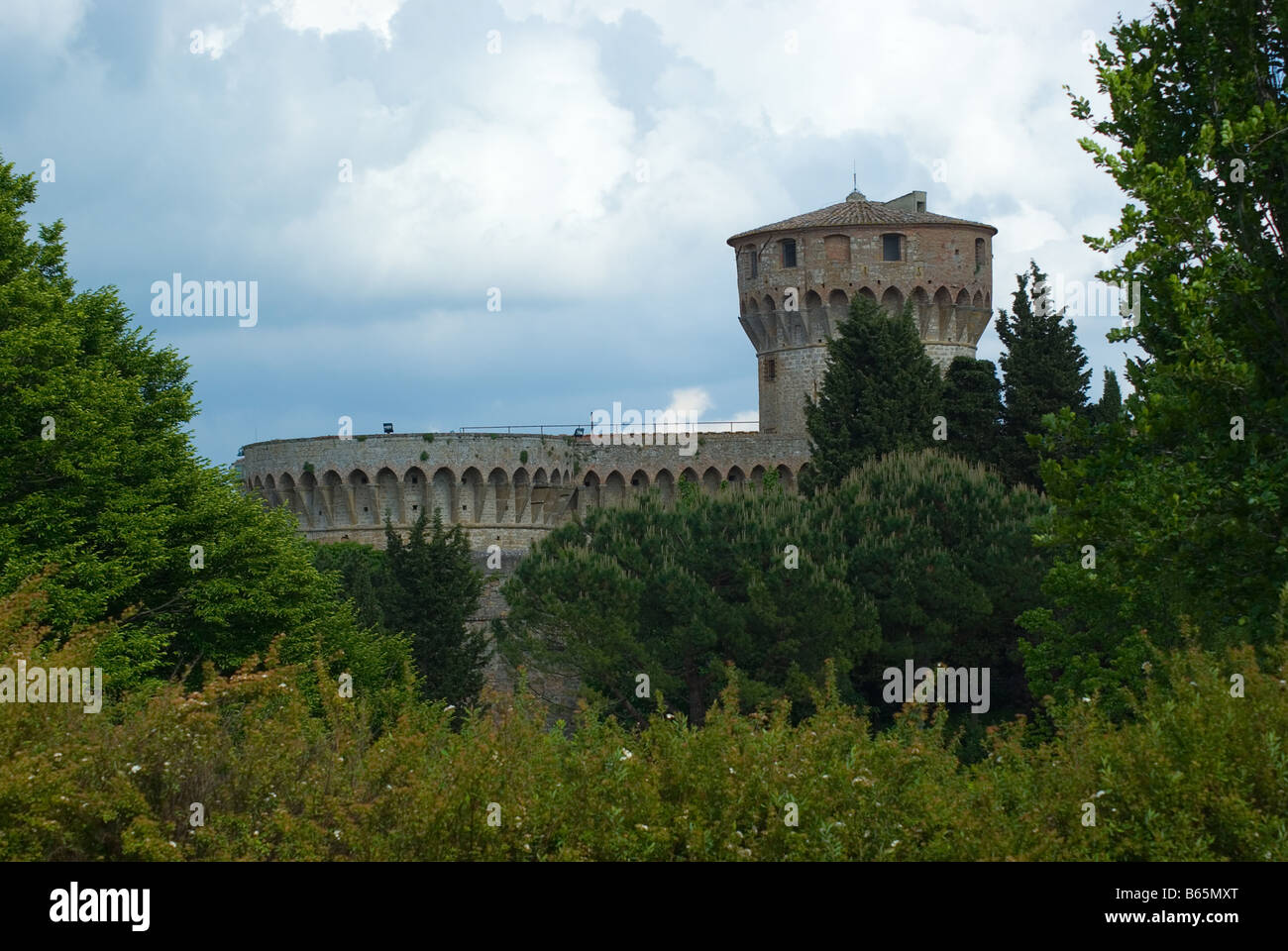 La fortezza medicea di Volterra Foto Stock