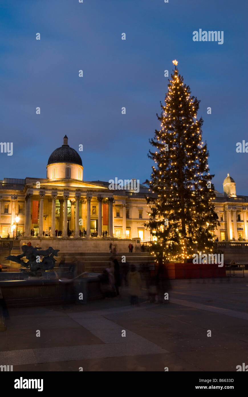 Natale a Trafalgar Square, London, Regno Unito Foto Stock