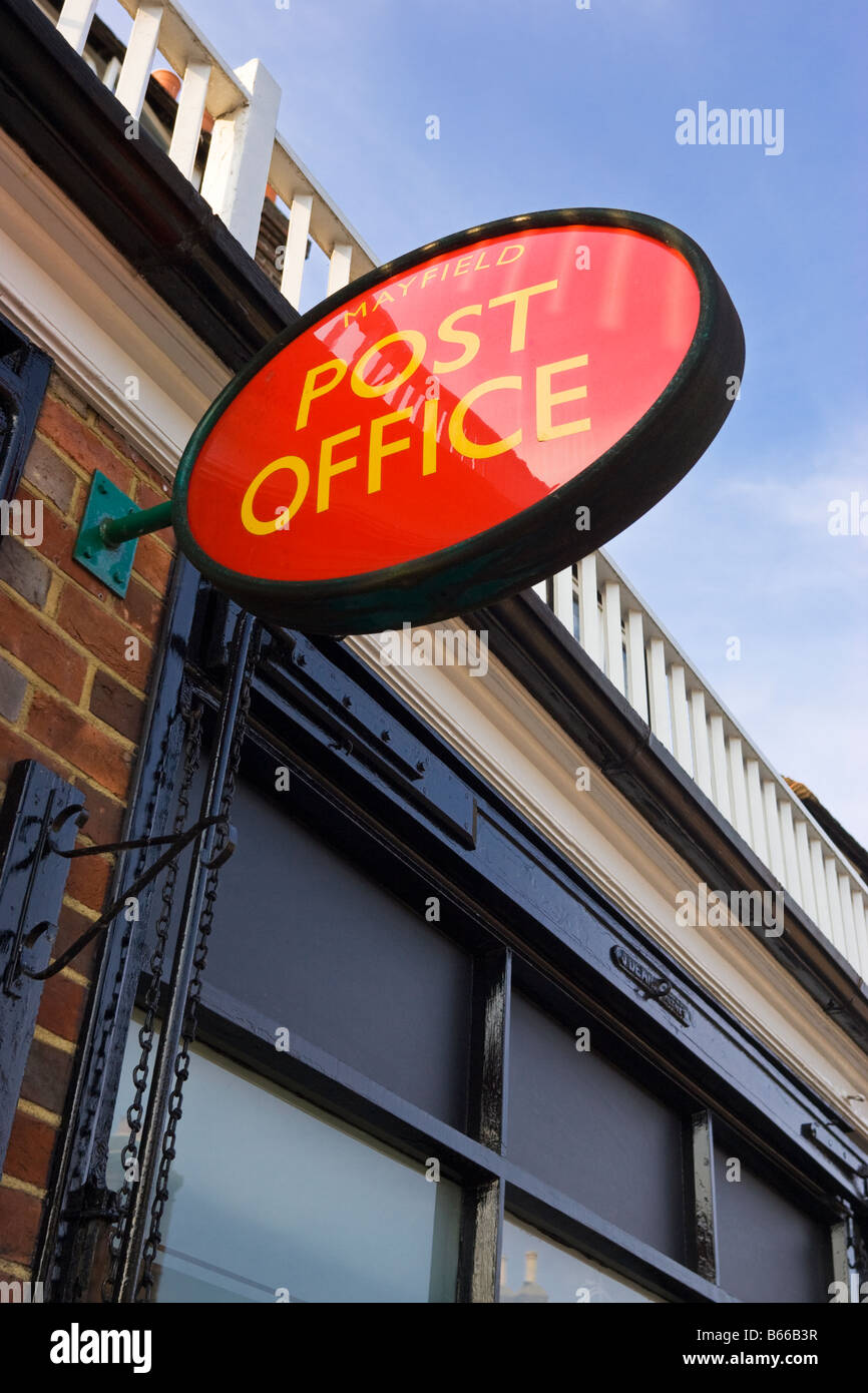 Mayfield East Sussex England Regno Unito, Post office segno Foto Stock