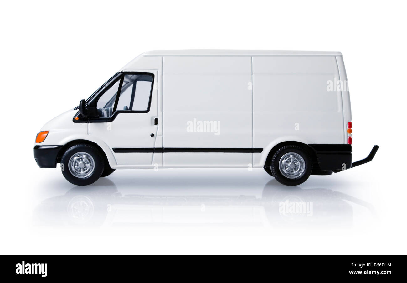 Bianco van di transito per il marchio commerciale Foto Stock