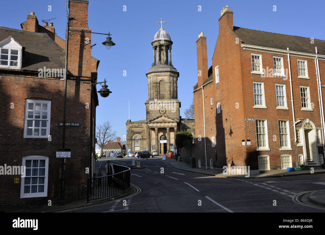 St Chad's Church e St Chad's Terrace, Shrewsbury, Shropshire, Regno Unito Foto Stock