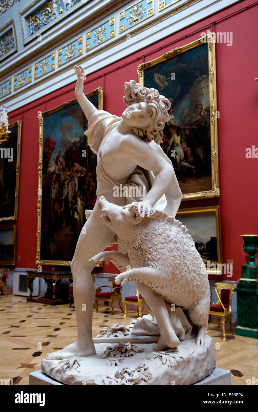 La Morte di Adone scultura di Guiseppe Mazzuoli Winter Palace Museo Hermitage di San Pietroburgo Russia Foto Stock