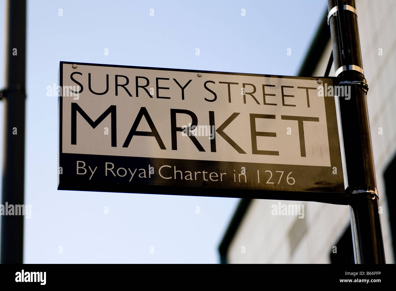 Segno indicante il Croydon Surrey Street Market. Foto Stock