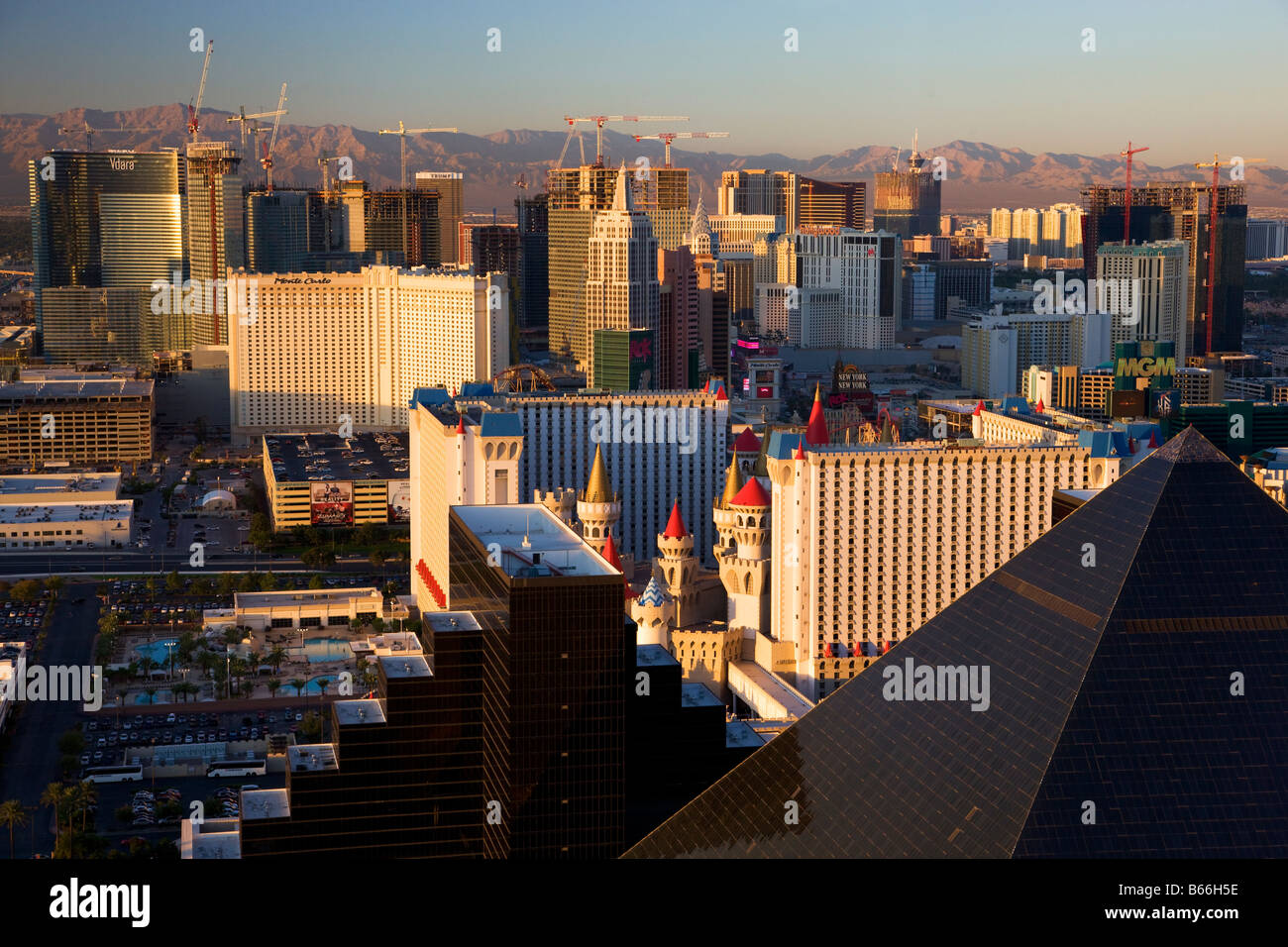 Vista dello Strip di Las Vegas Nevada Foto Stock