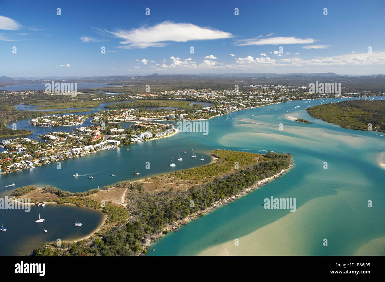 Noosa aspirazione teste di Noosa Sunshine Coast di Queensland antenna Australia Foto Stock