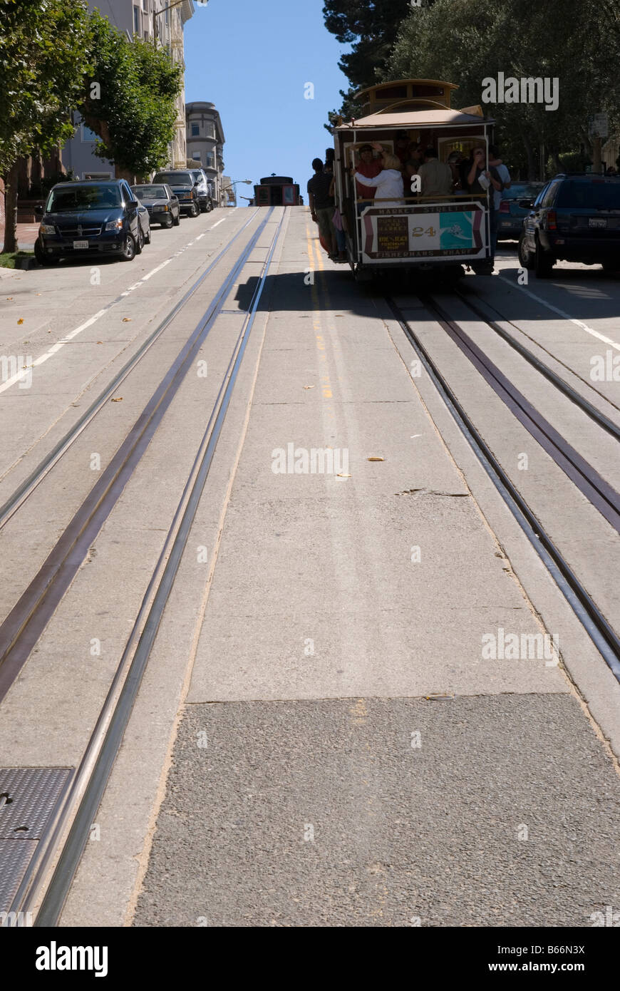 Taylor street,tram di san francisco,funivia,usa Foto Stock