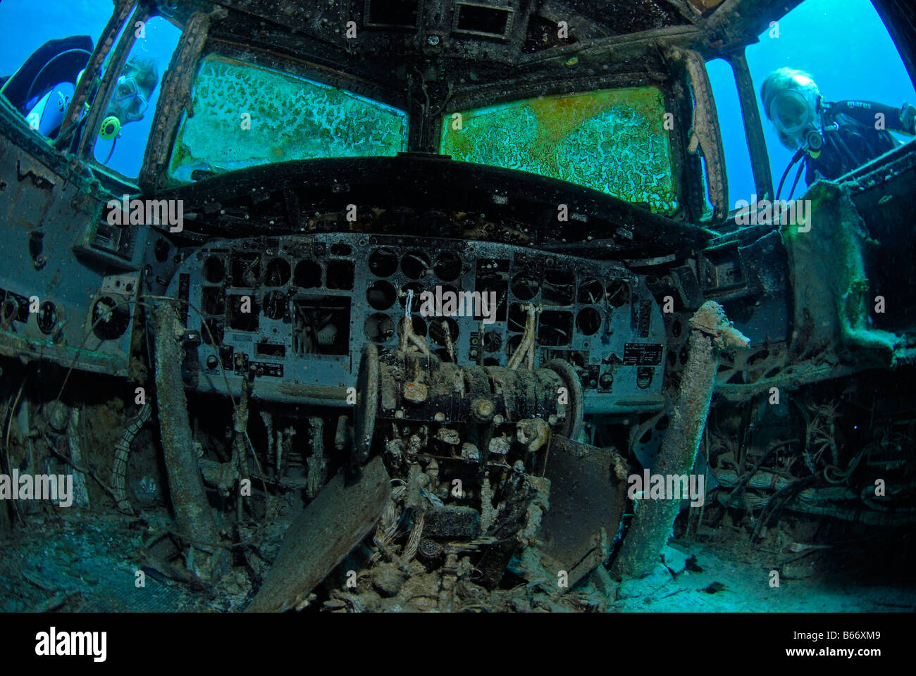 Relitto aereo e subacqueo il mare dei Caraibi Curacao Foto Stock