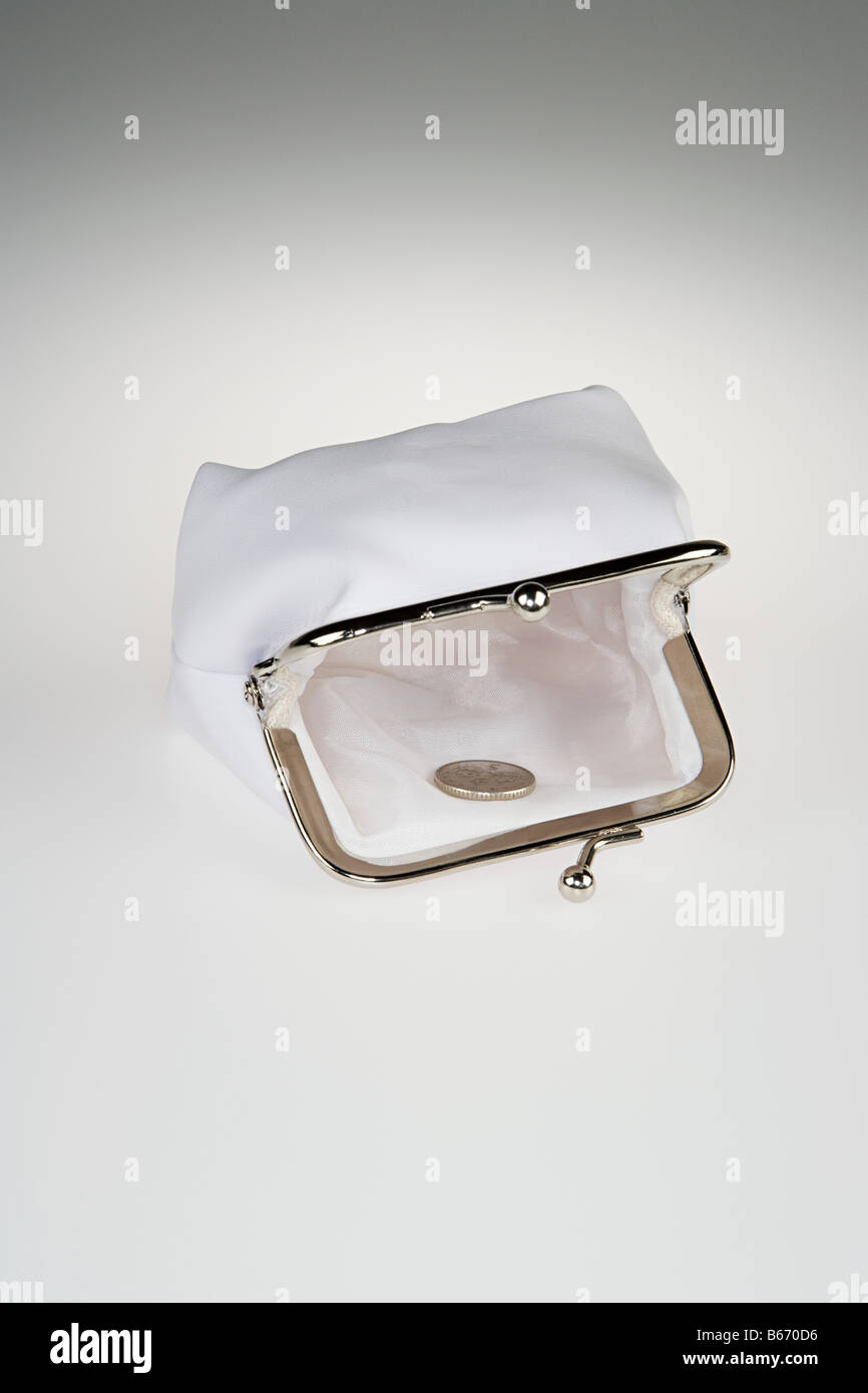 Cinque pence in una borsa Foto Stock
