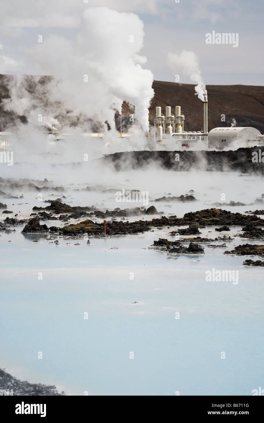 Blue Lagoon sorgenti calde geotermali Islanda Foto Stock