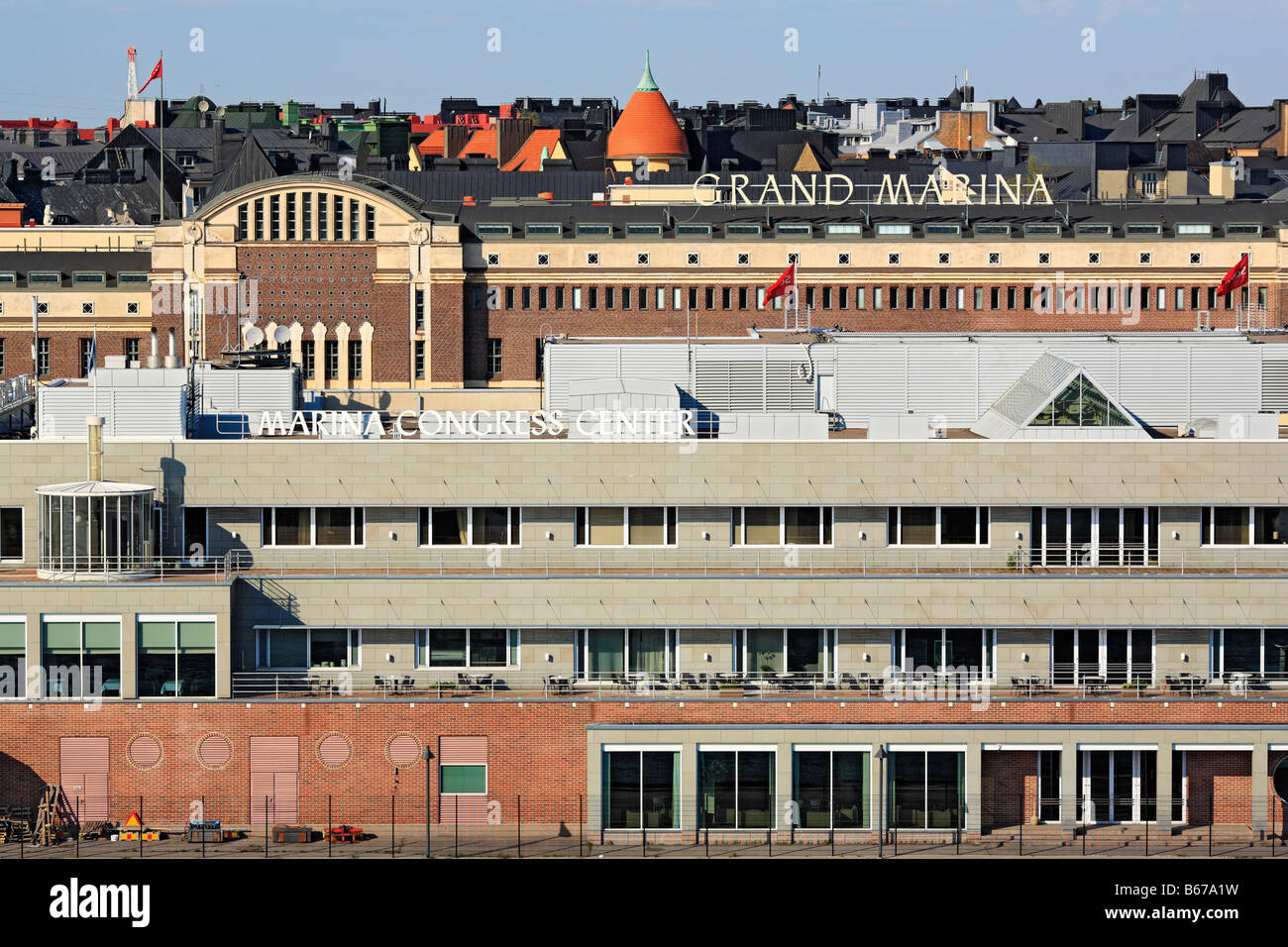 Architettura delle città, porta, Helsinki, Finlandia Foto Stock