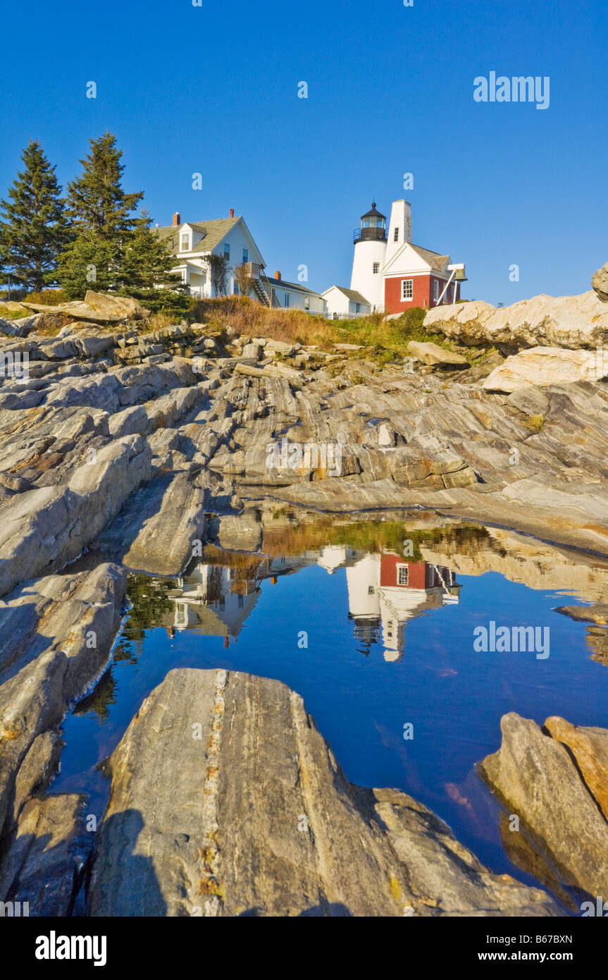 Lightouse Pemaquid e fishermans museo punto Pemaquid Maine USA Stati Uniti d'America Foto Stock