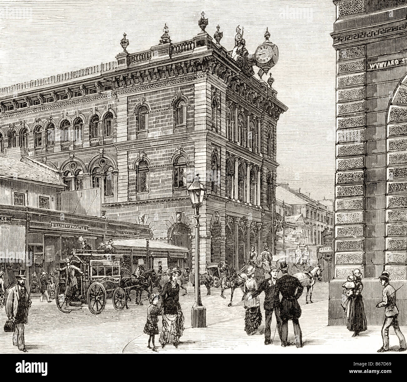 Il Post Office, George Street, Sydney, Australia, circa. 1880. Foto Stock