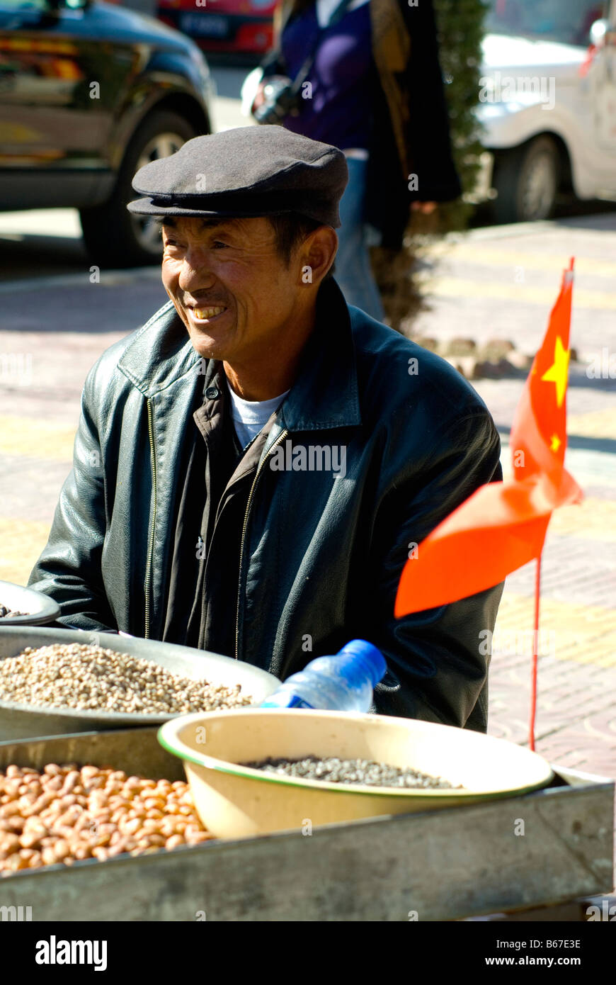 Il dado venditore in Yingxian, Shanxi , Cina Foto Stock
