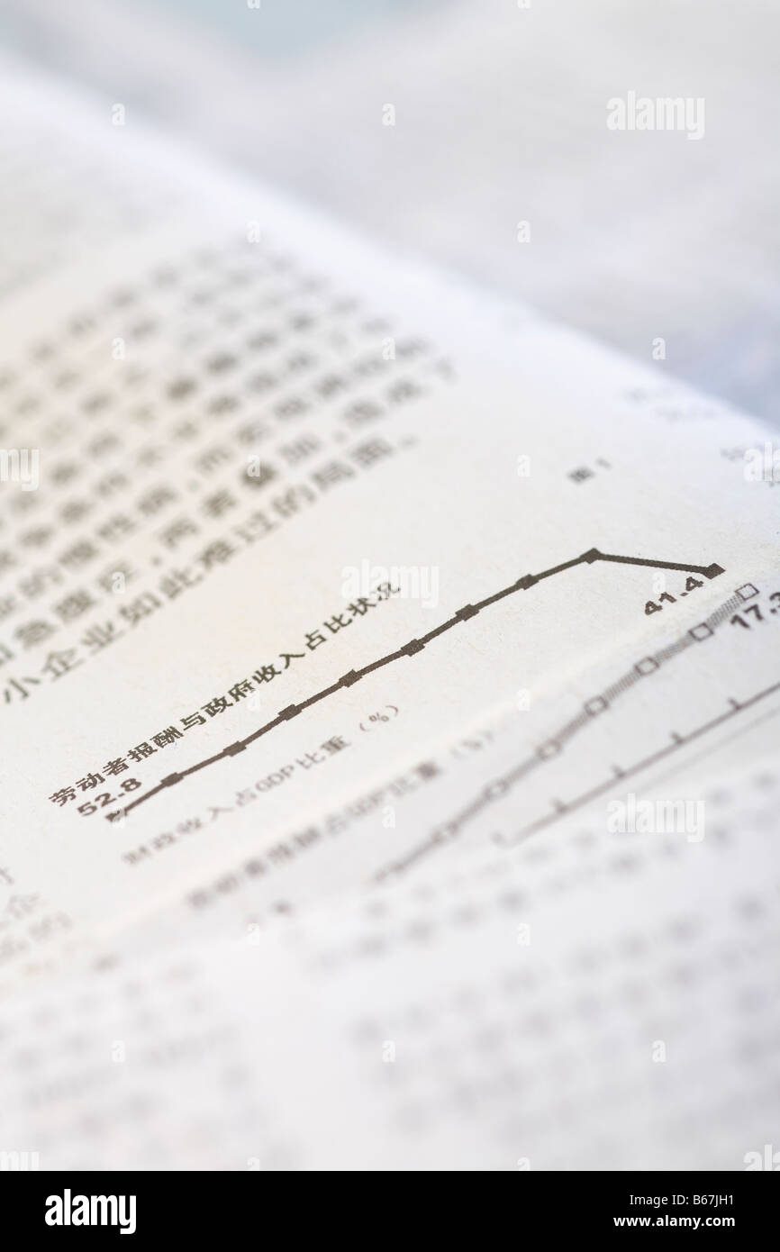 Grafico a linee su un giornale Foto Stock