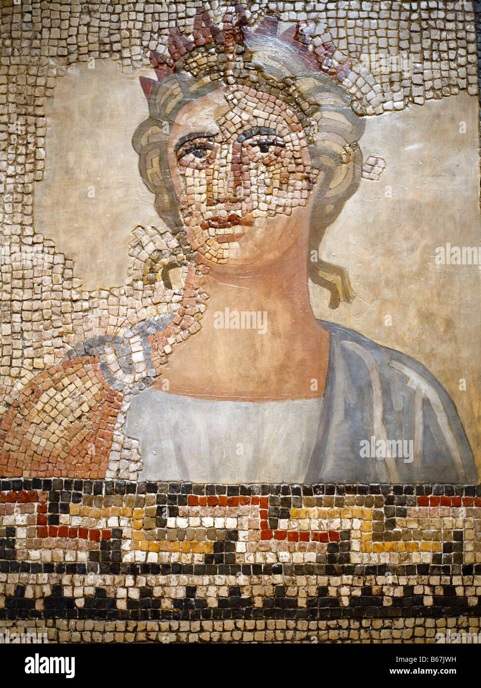 Mosaico romano in Rheinisches Landesmuseum, Trier, della Renania Palatinato, Germania Foto Stock