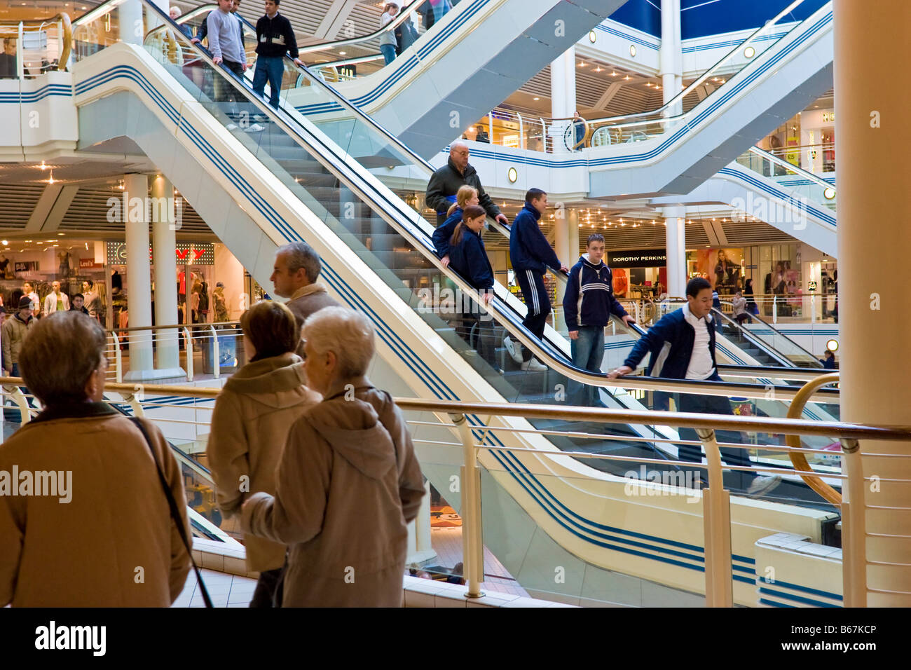 Interno del Princes Quay shopping mall, shopping centre Regno Unito, Hull, East Yorkshire, Inghilterra Foto Stock