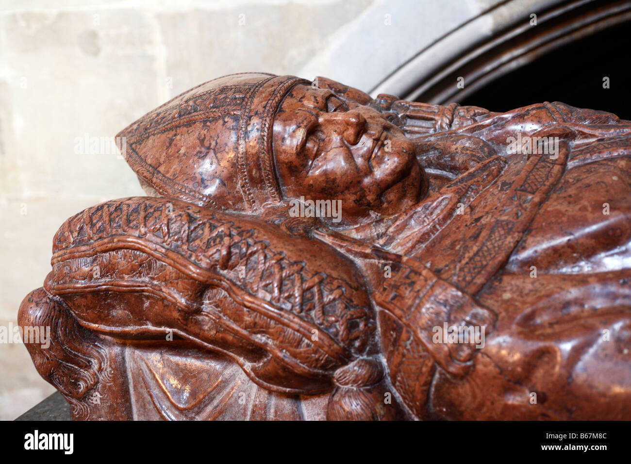 Tomba di Papa Clemente II nella Cattedrale di Bamberga, sito Patrimonio Mondiale dell'UNESCO, Baviera, Alta Franconia, Germania Foto Stock