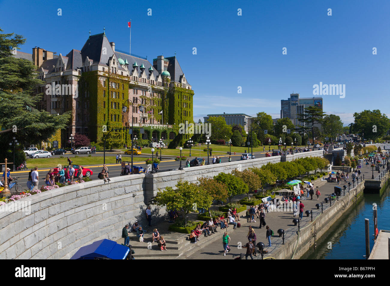 'Empress Hotel' e porto interno lungomare Victoria 'l'isola di Vancouver' 'British Columbia " Canada Foto Stock