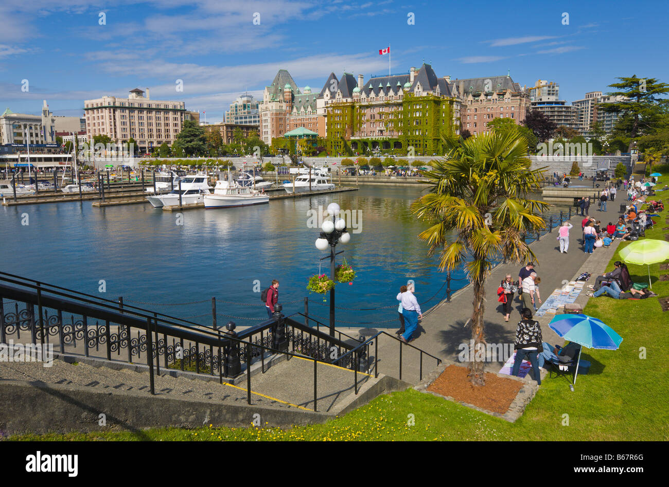 'Empress Hotel' e porto interno lungomare Victoria 'l'isola di Vancouver' 'British Columbia " Canada Foto Stock