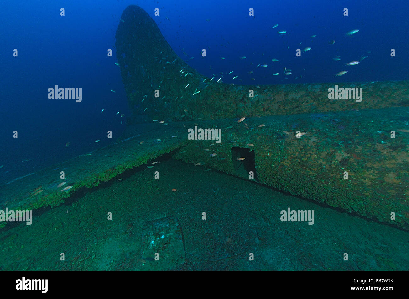 Bombardiere pesante relitto Boing B 17 Flying Fortress - Isola di Vis Mare Mediterraneo Croazia Foto Stock