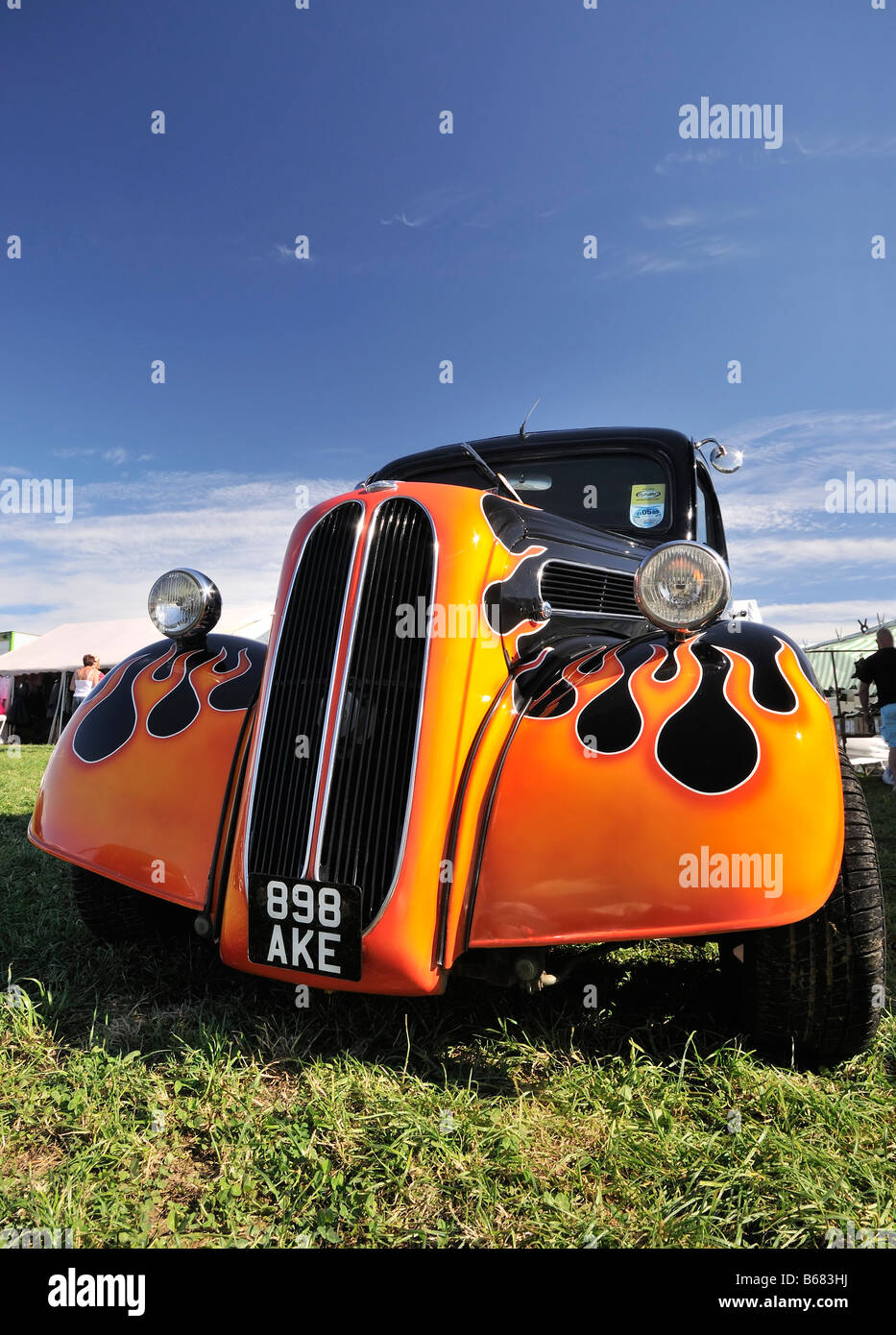 Nero fiammato Ford Hotrod Pop Foto Stock