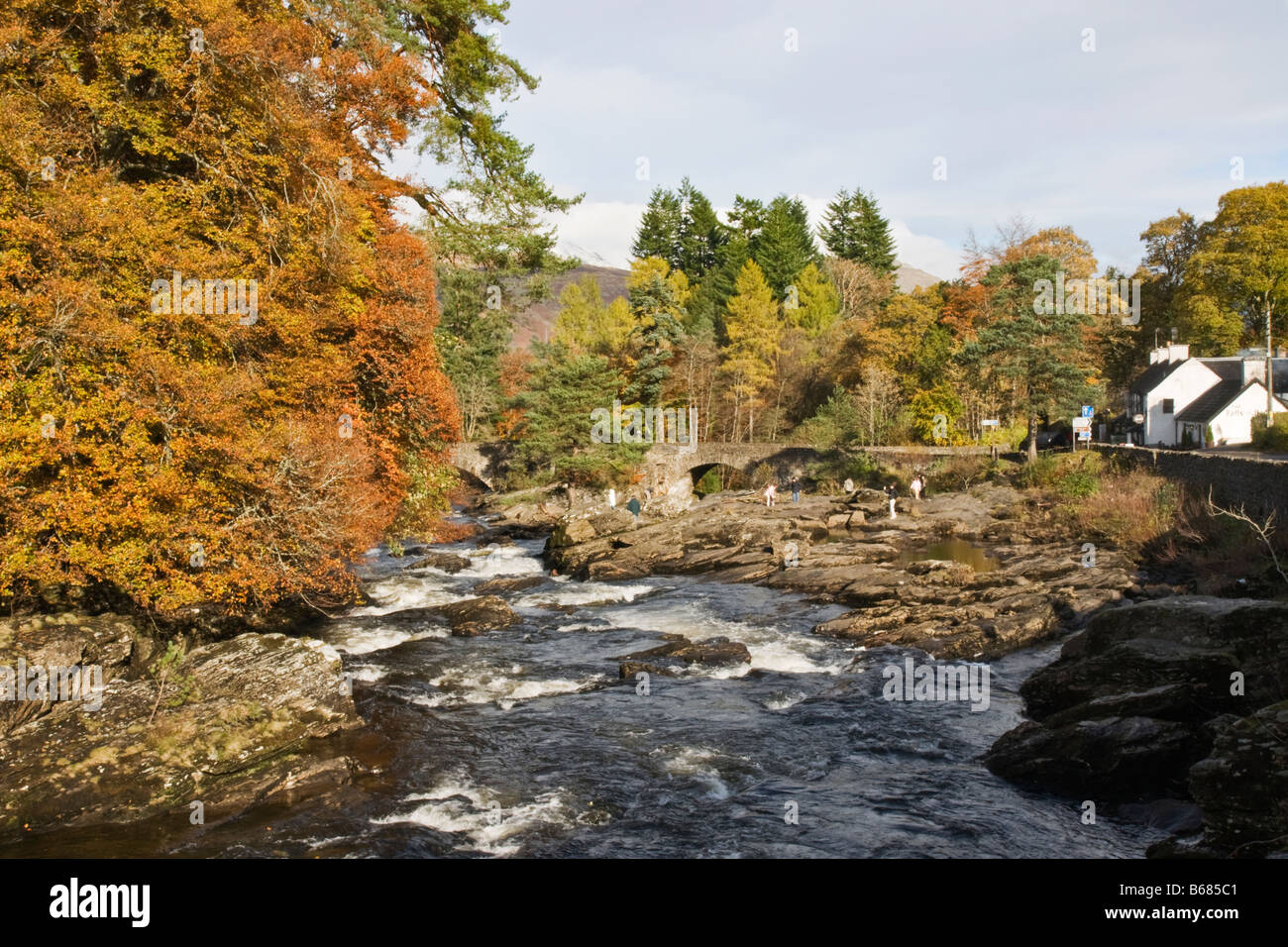 Falls of Dochart, Killin, Scozia Foto Stock
