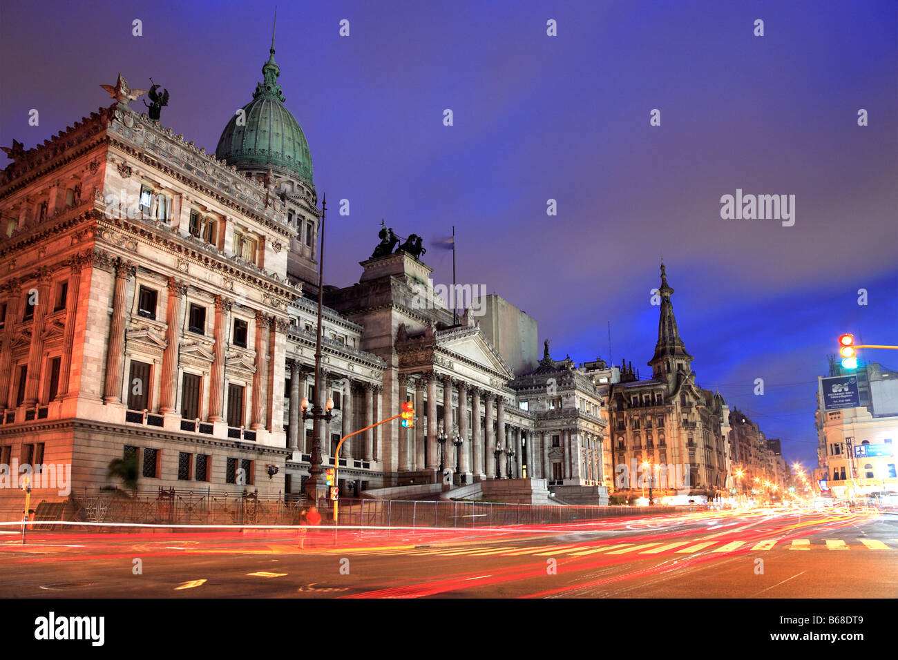 Congresso nazionale al crepuscolo tempestoso, Buenos Aires, Argentina Foto Stock