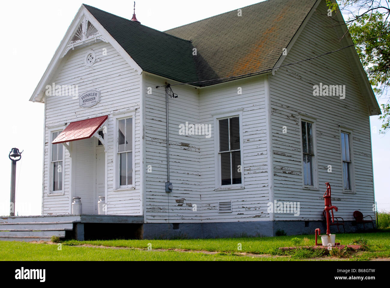 White una camera school house nel midwestern Stati Uniti circa 1800s Foto Stock