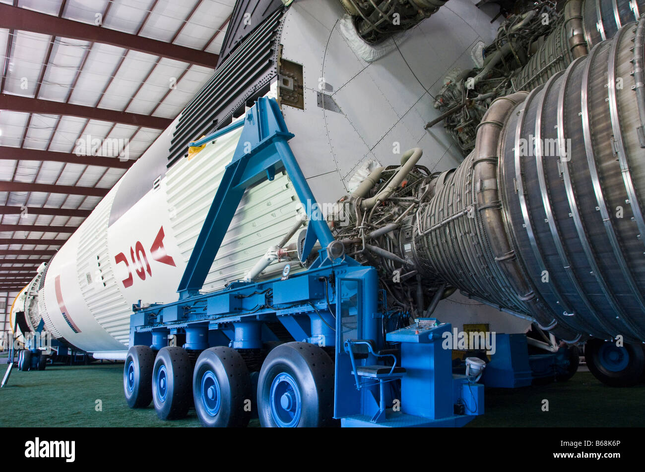 Saturn V complesso di Rocket Park, NASA, Johnson Space Center di Houston, Texas. Foto Stock