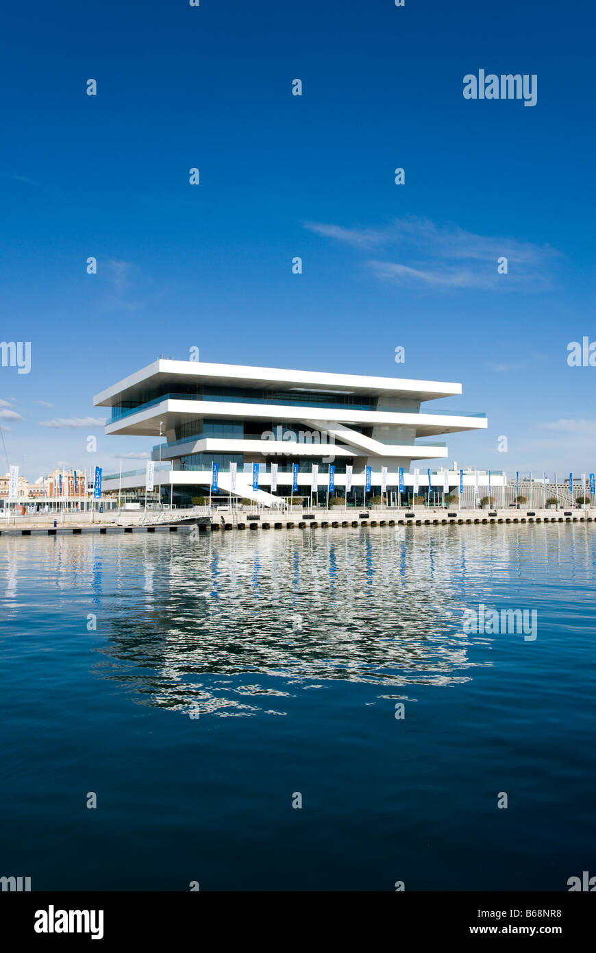 America s Cup Pavilion Veles e Vents o venti vele nel porto di Valencia disegnato da David Chipperfield Architects Foto Stock