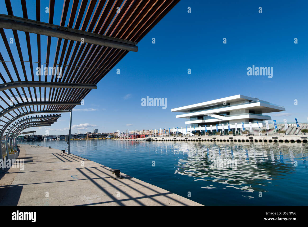 America s Cup Pavilion Veles e Vents o venti vele nel porto di Valencia disegnato da David Chipperfield Architects Foto Stock