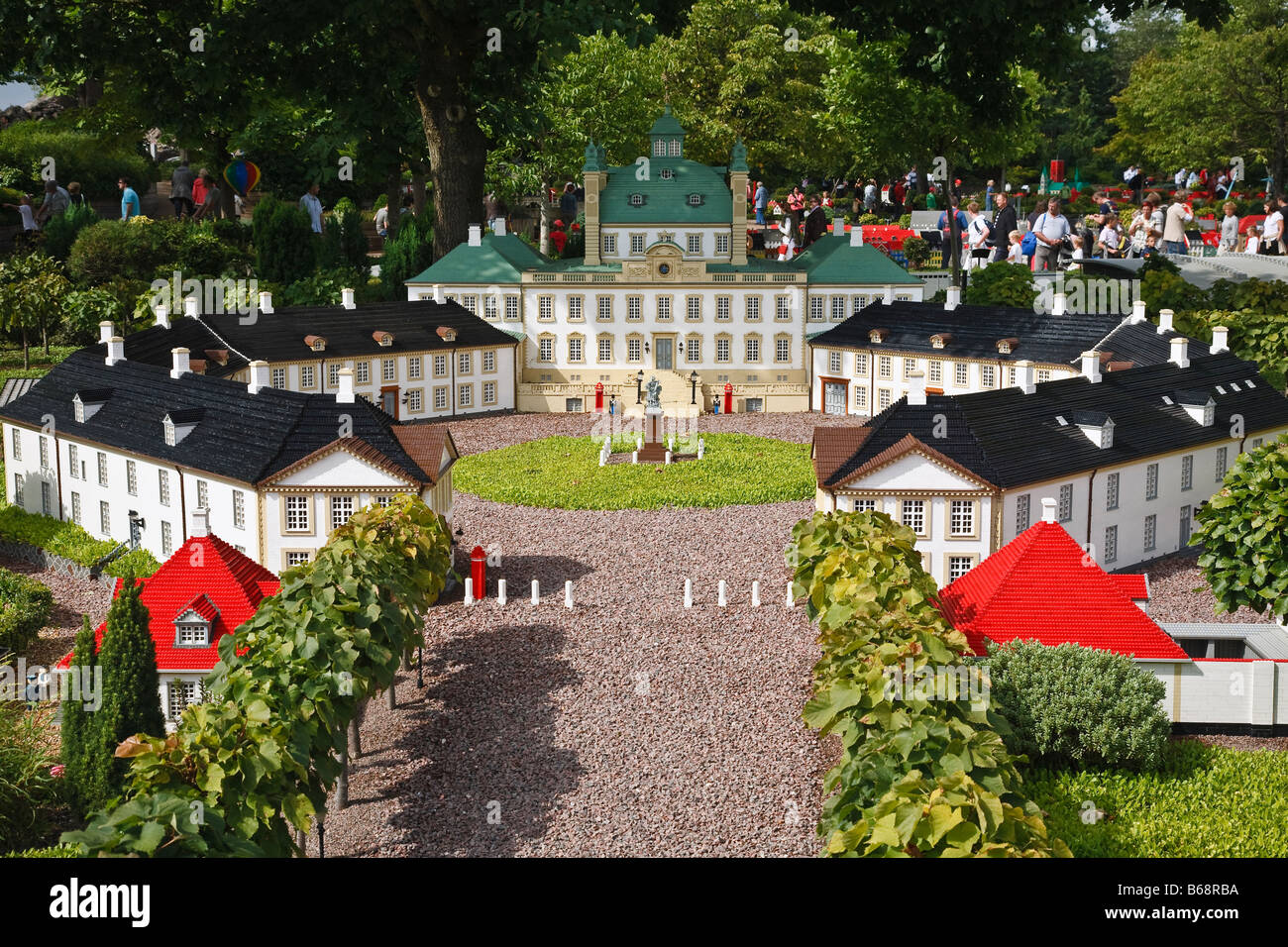 Modello di Lego del Fredensborg Palace a Legoland a Billund, nello Jutland, Danimarca Foto Stock