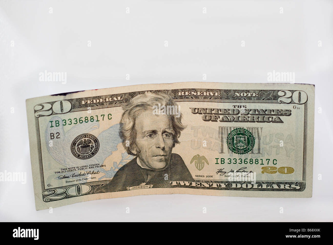 Venti dollari. Foto Stock