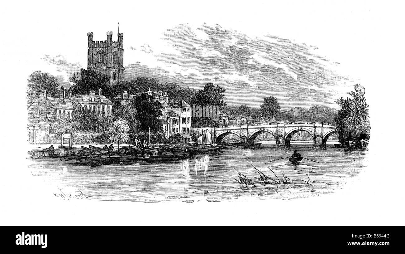 Henley on Thames Oxfordshire Inghilterra xix secolo illustrazione Foto Stock