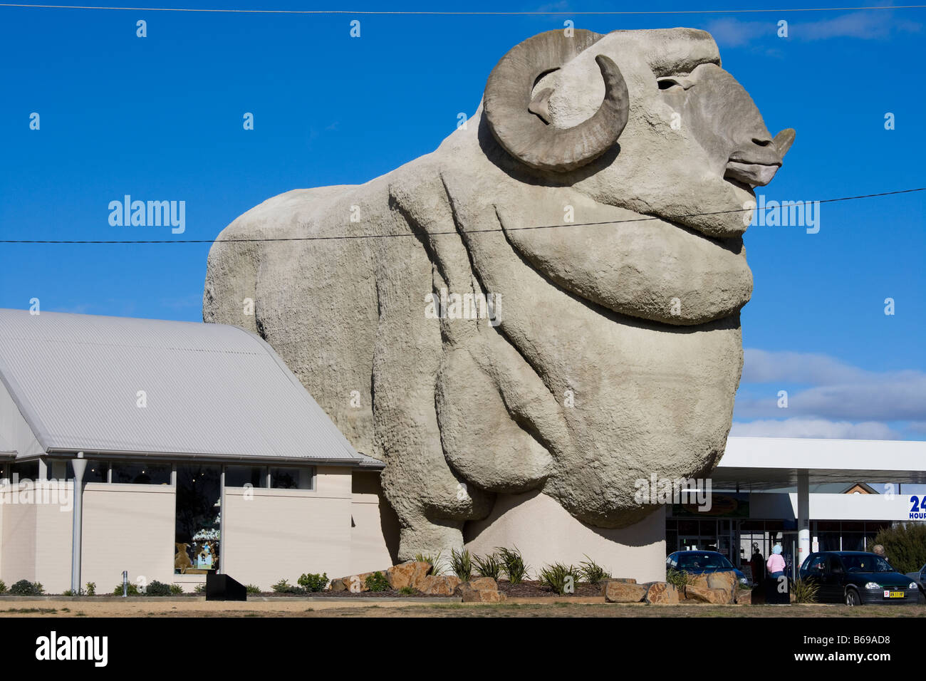 Il grande Merino in Goulburn Australia. I mondi più grande di Pecore Merino statua a 15.2 metri, 97t. Foto Stock